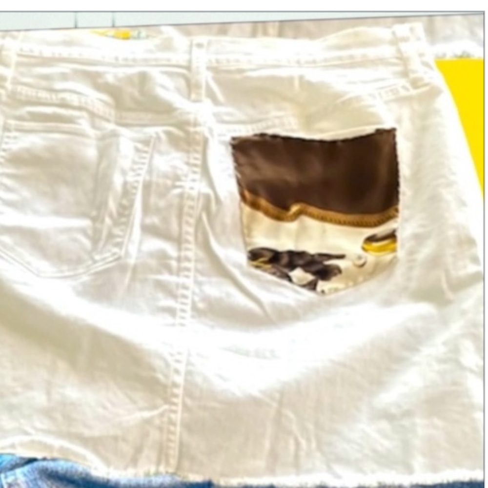 J.Crew Skirt With Piece of Hermes Scarf on Pocket
